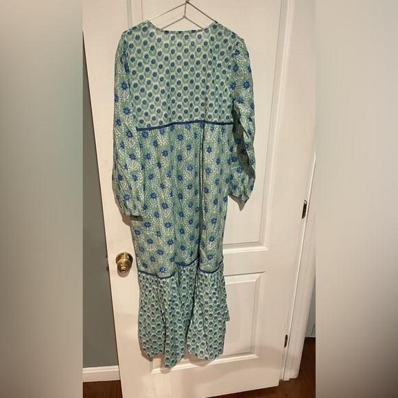 Ophelia & Indigo Evie Azalea Green & Blue Floral Dress 💚 - Picture 11 of 13